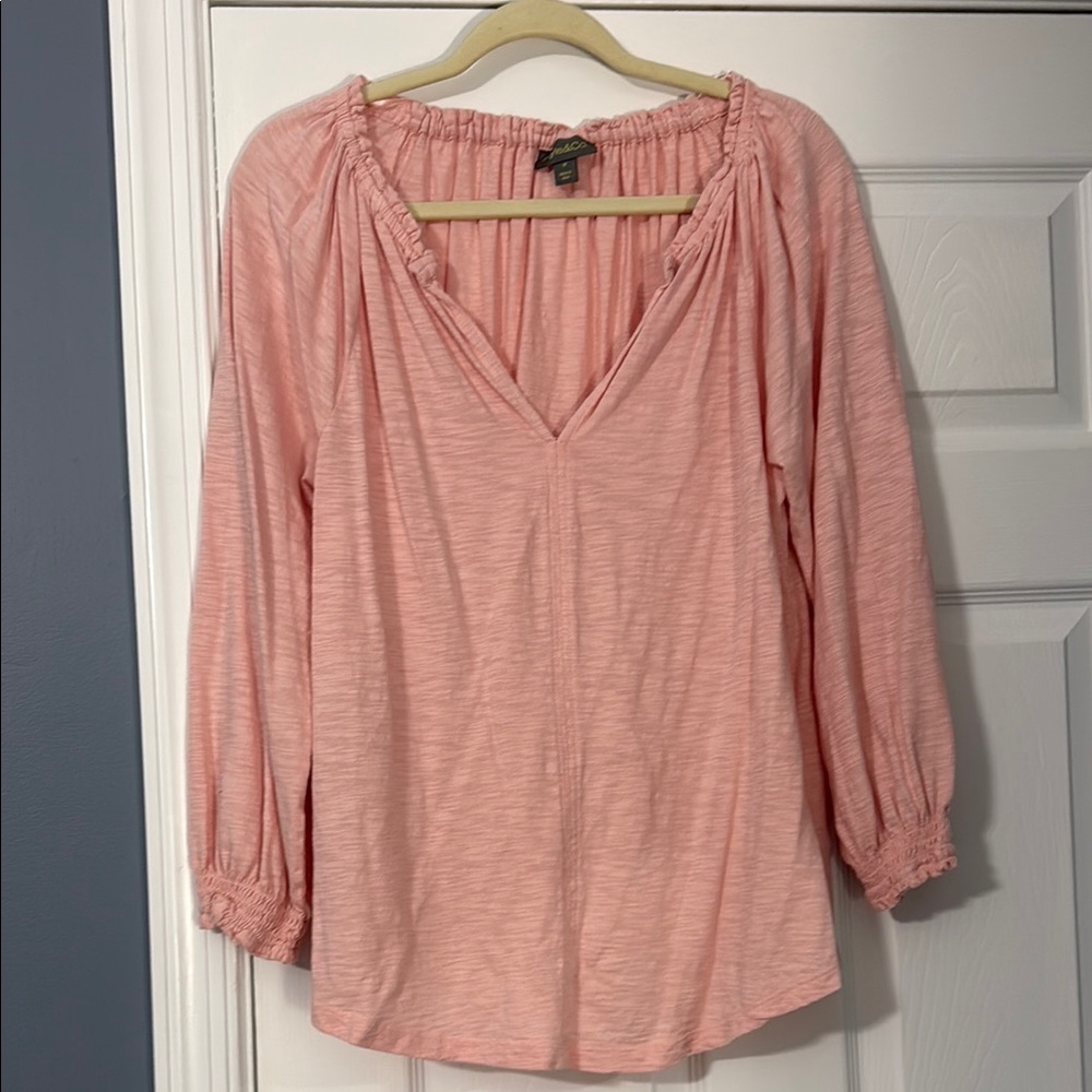 Style & Co. Light Pink V-Neck Blouse